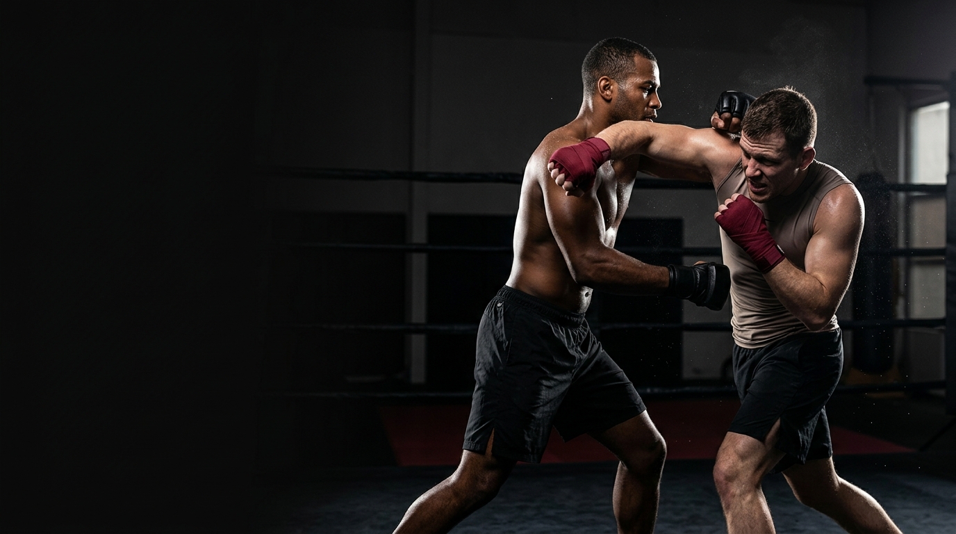 MMA fighter training in the gym