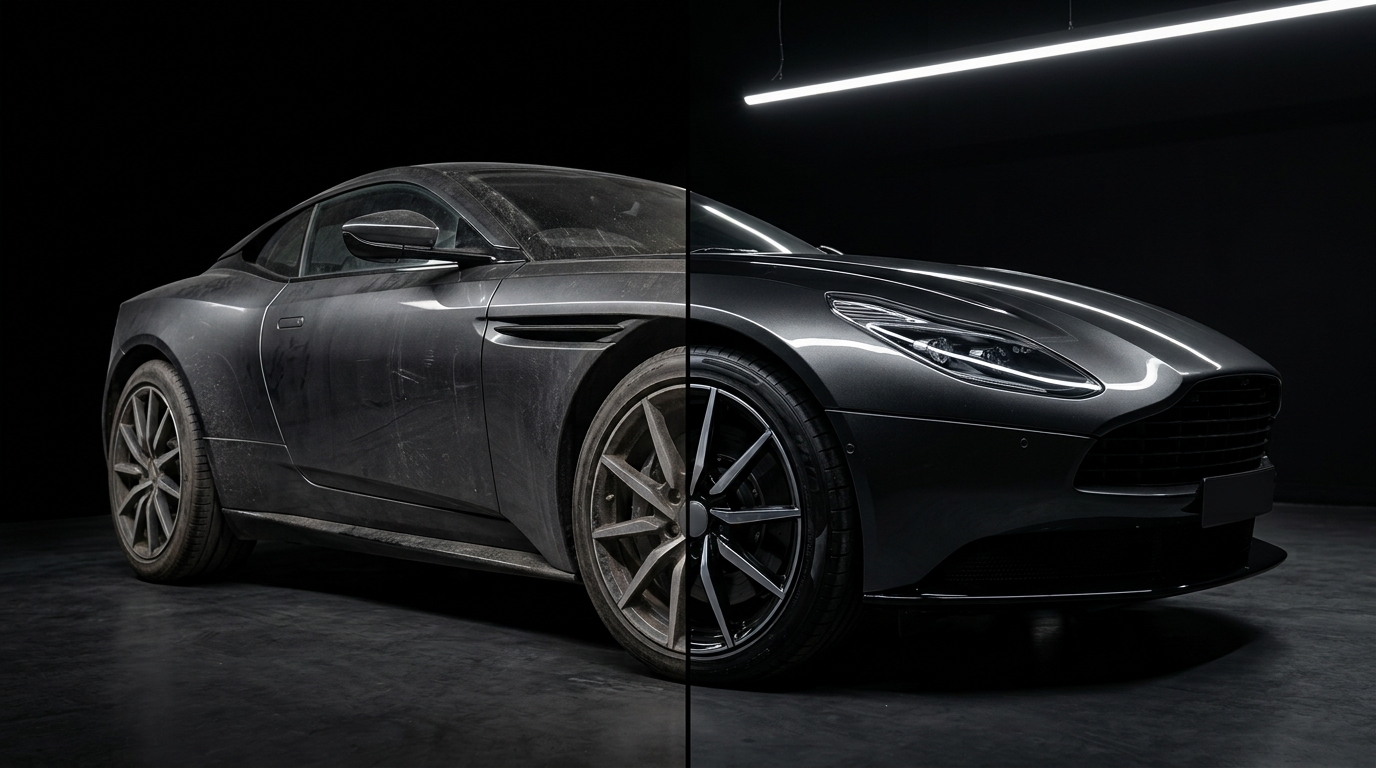 Car before detailing (left)