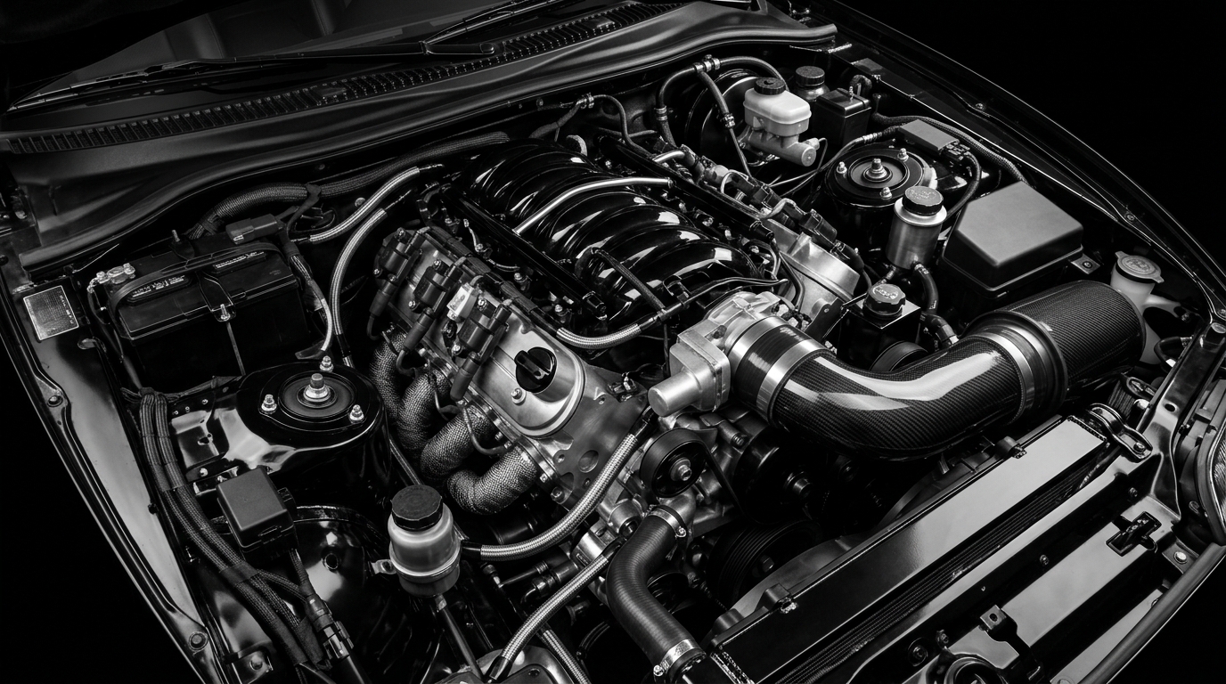 Engine bay cleaning before and after